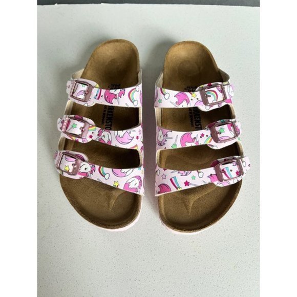 NEW BIRKENSTOCK Florida Kids Birko-Flor FLOWER SLIDE SANDALS SIZE 33 - Picture 3 of 8